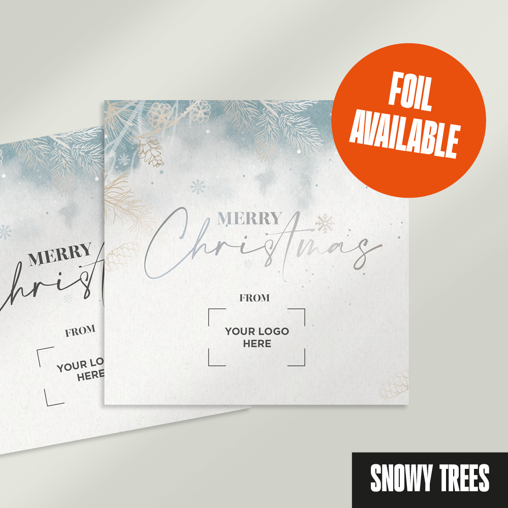 Snowy Trees Christmas Card - Foil Available